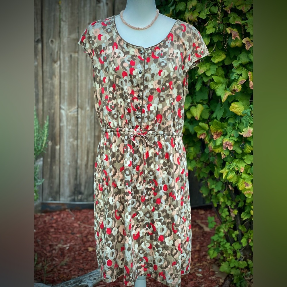 Cotton Abstract Art Printed Dress XL